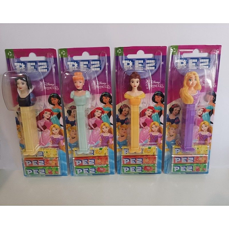 Set 4 Pez Dispenser Principesse Disney Biancaneve Cenerentola Rapunzel Belle